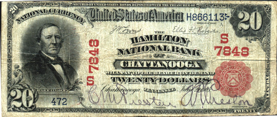 $20 Hamilton NB Chattanooga Ch7848 1902 RS